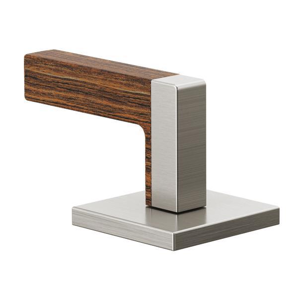 Brizo® HL5322-NKTK Frank Lloyd Wright® Two Lever Handle Kit, For Use With Models 65322LF-LHP/HL5322-TK Frank Lloyd Wright® Widespread Lavatory Faucets, Zinc, Luxe Nickel/Teak Wood, Import