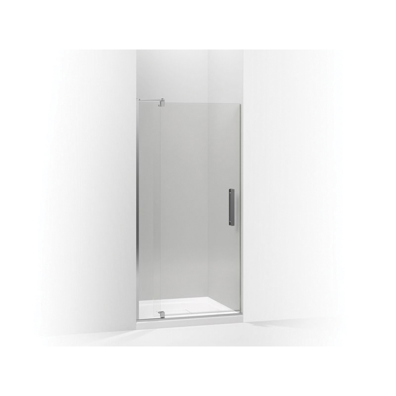 Kohler® 707510-L-SHP Pivot Shower Door, Tempered Glass, Frameless Bright Polished Silver Frame, 31-1/8 to 36 in Opening Width, 1/4 in THK Glass