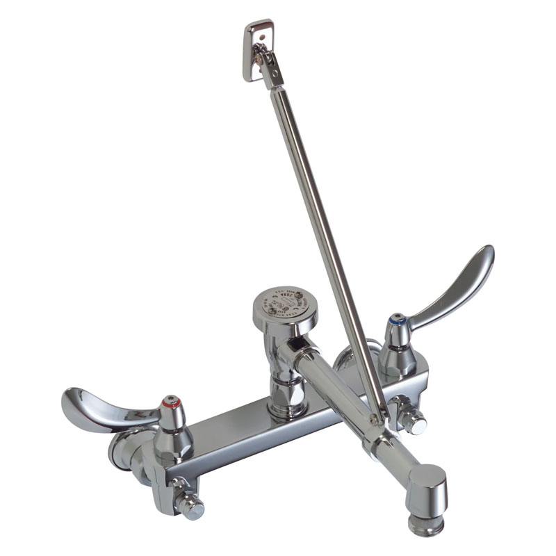 DELTA® 28T2384 Service Sink Faucet, Wall Mount, 2 Handles, 8 in Center, 5.5 gpm, Polished Chrome