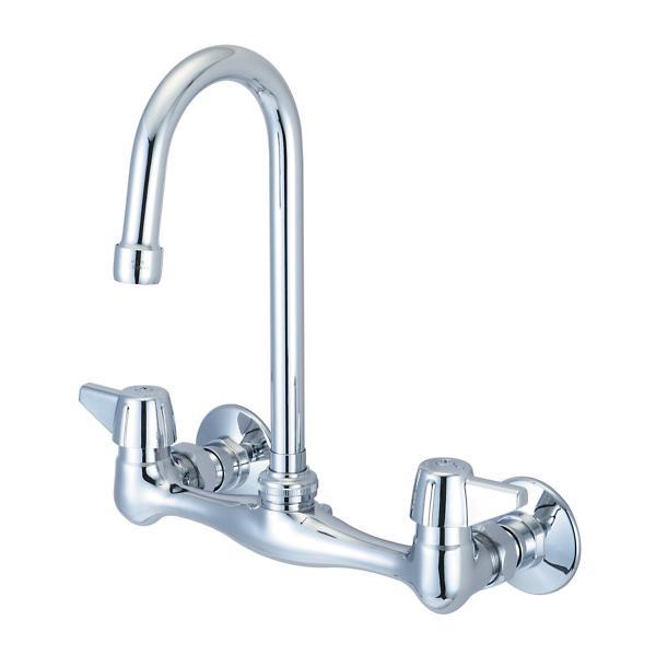 Just Manufacturing JS47TGSA Faucet, Wall Mounting, 2 Handles, 1.5 gpm Flow Rate, Polished Chrome Plate