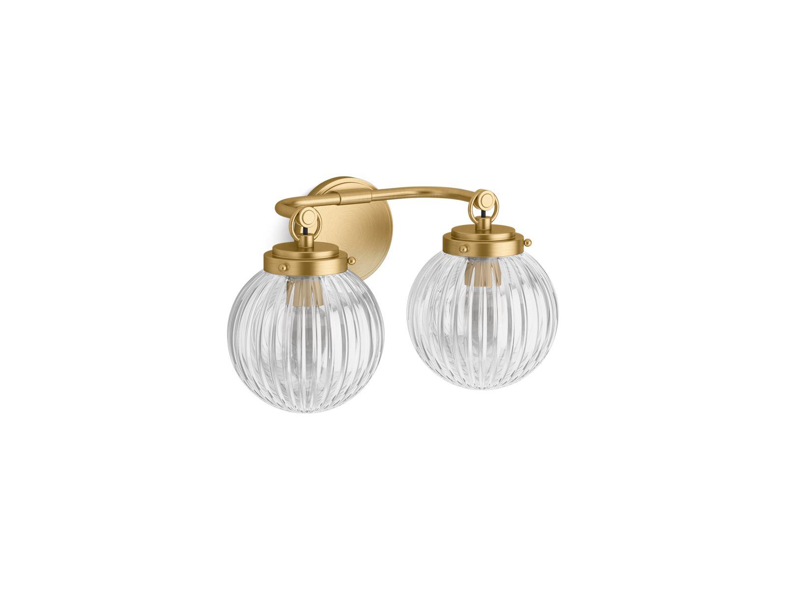 Kohler® 32253-SC02-2GL Sconce, (1) Lamps A19 Lamp, 120 VAC, Brushed Moderne Brass Housing