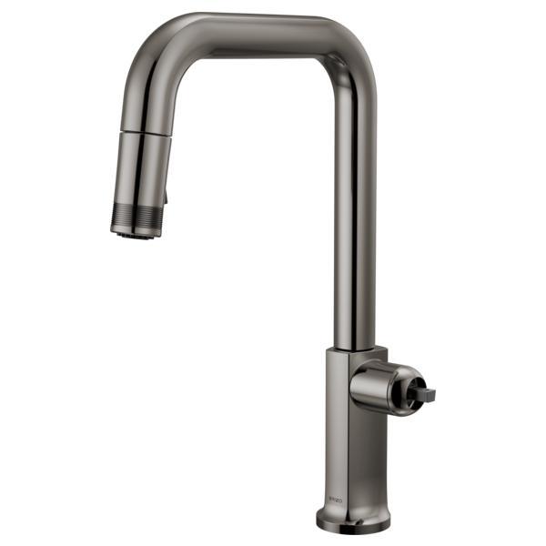 Brizo® 63007LF-BNXLHP-L Kintsu® Single Handle Faucet with Square Spout, 1.8 gpm Flow Rate, Black Onyx, 1 Faucet Holes