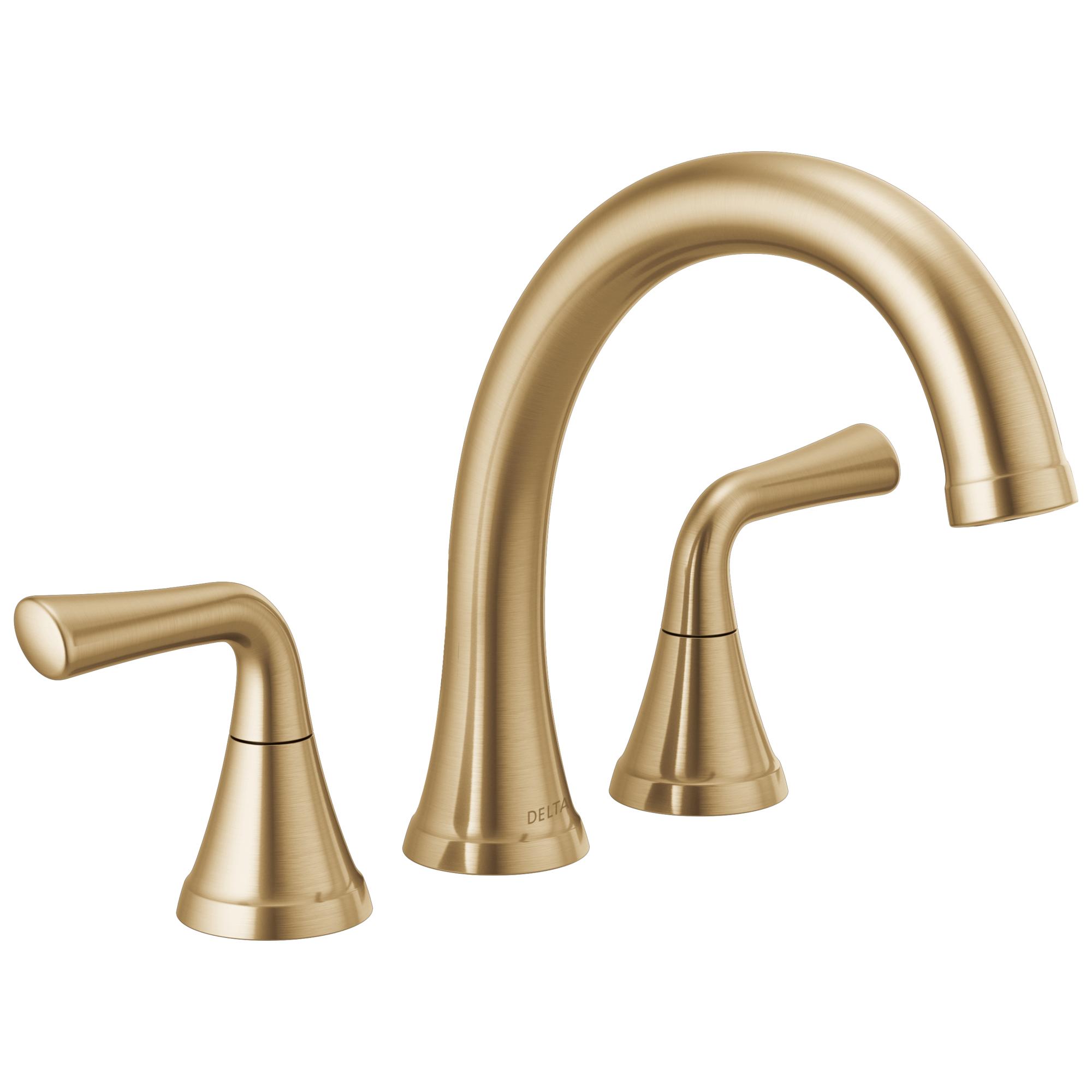 DELTA® T2733-CZ Kayra™ Roman Tub Trim, 1.75 gpm Flow Rate, 10 to 16 in Center, Champagne Bronze, 2 Handles