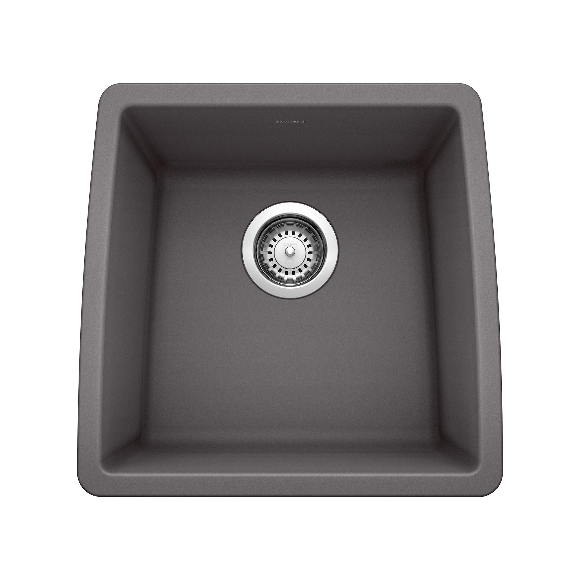 Blanco 441475 PERFORMA™ SILGRANIT® II Composite Bar Sink, Cinder, Rectangle Shape, 15-1/2 in L x 15 in W x 9 in D Bowl, 17-1/2 in W x 17 in H, Granite