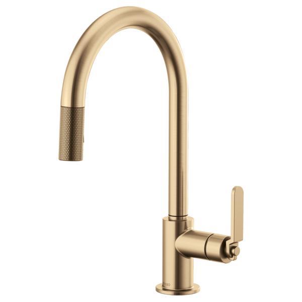 Brizo® 63044LF-GL Litze™ Pull-Down Kitchen Faucet, 1.8 gpm Flow Rate, Luxe Gold, 1 Handles, 1 Faucet Holes, Function: Traditional, Domestic