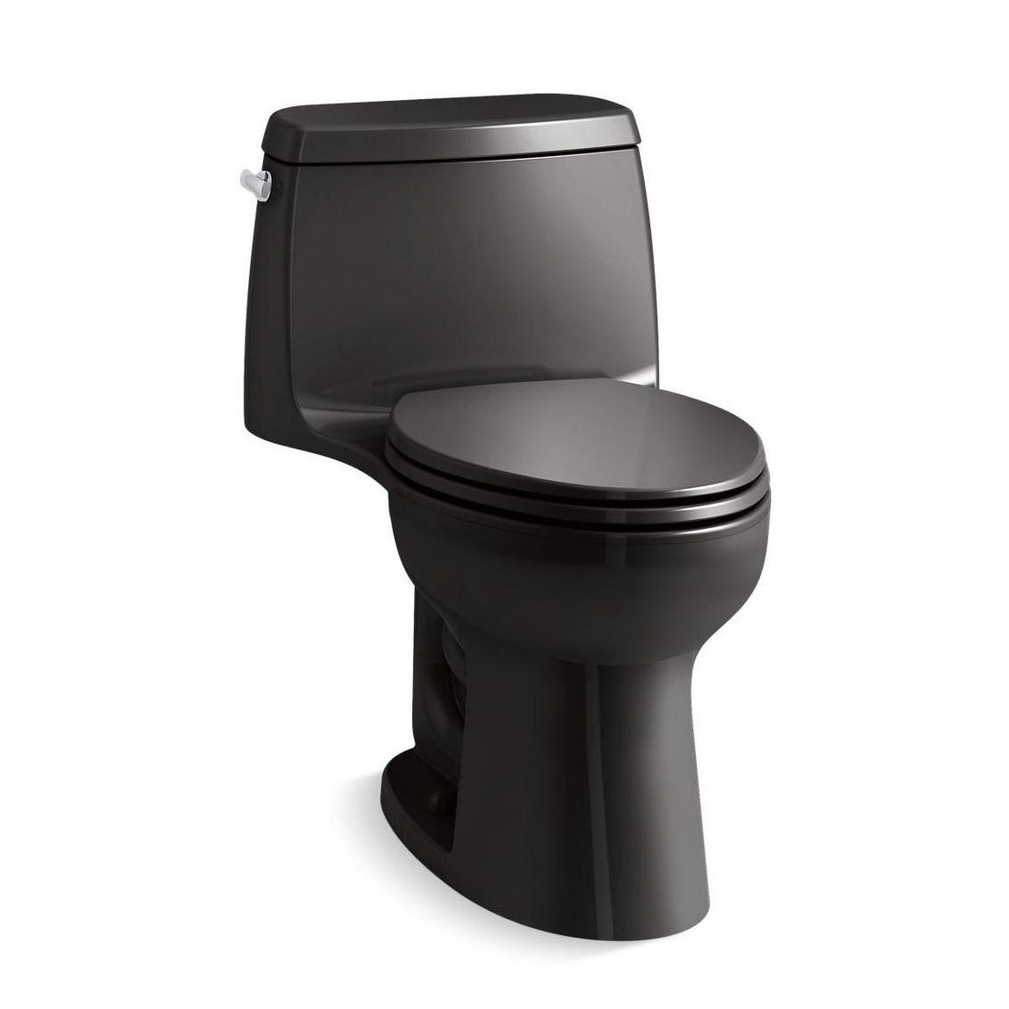 Kohler® 30811-7 30811 1-Piece Toilet, Santa Rosa™, Elongated Bowl, 16-9/16 in H Rim, 12 in Rough-In, 1.6 gpf, Black
