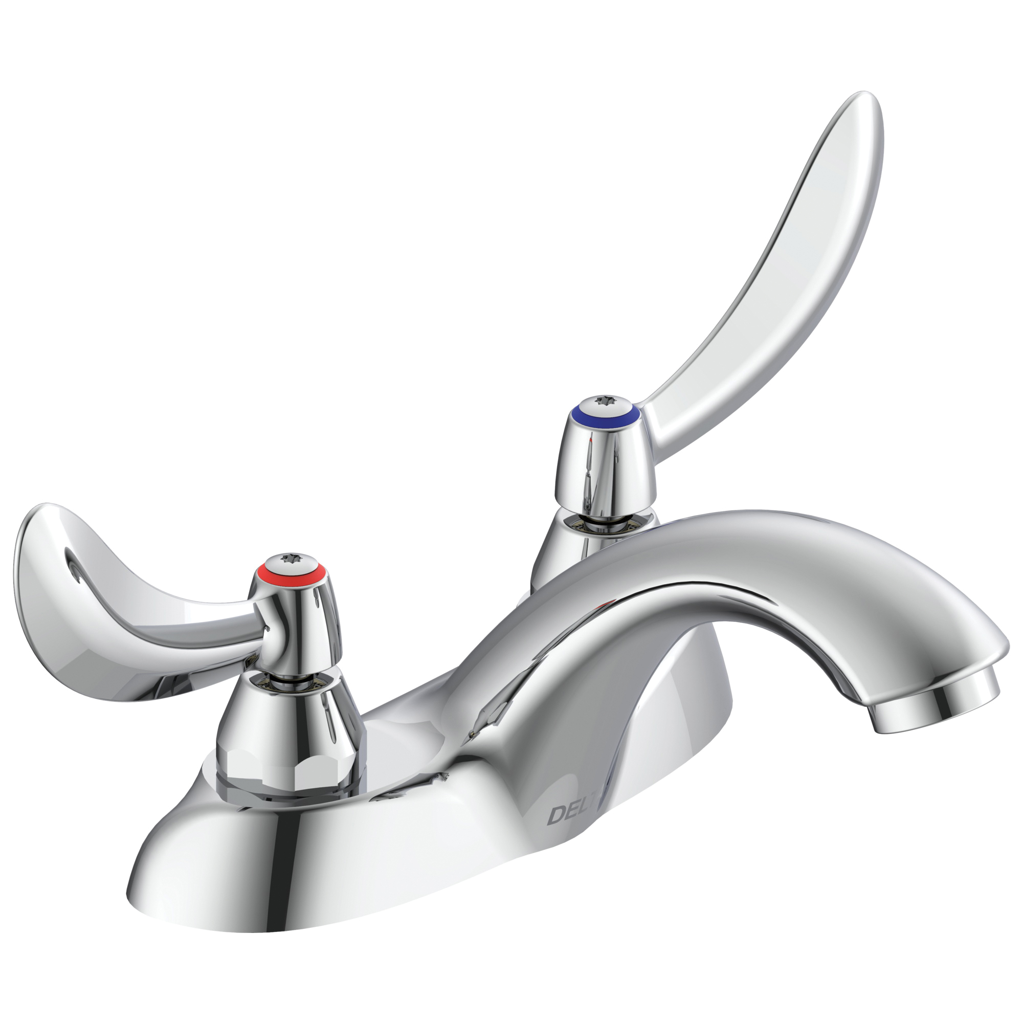 DELTA® 21C154 TECK® Heavy Duty Centerset Sink Faucet, Polished Chrome, 2 Handles, 0.5 gpm Flow Rate
