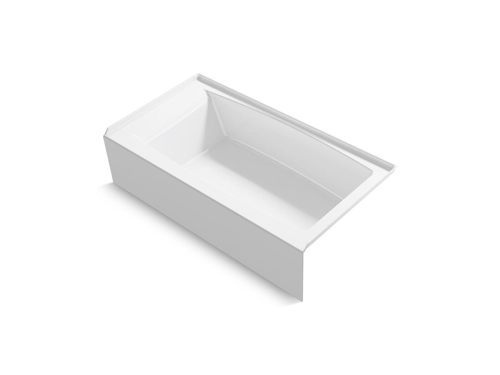Kohler® 26108-RA-0 Entity® Bathtub, 60 in L x 32 in W, Right Drain, White