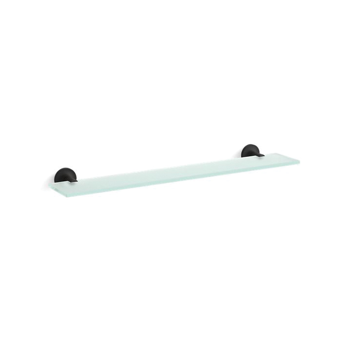 Kohler® 14440-BL Purist® Shelf, 22-1/2 in OAL x 4-7/8 in OAD x 1-7/8 in OAH, Tempered Glass