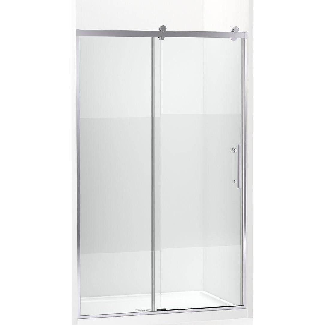 Kohler® 702254-10G81-SHP 702254-10G81 Rely® Door, Frameless Frame, Crystal Clear Tempered Glass, Bright Polished Silver, 3/8 in THK Glass, 73-7/8 in H Opening, 44-5/8 to 47-5/8 in W Opening