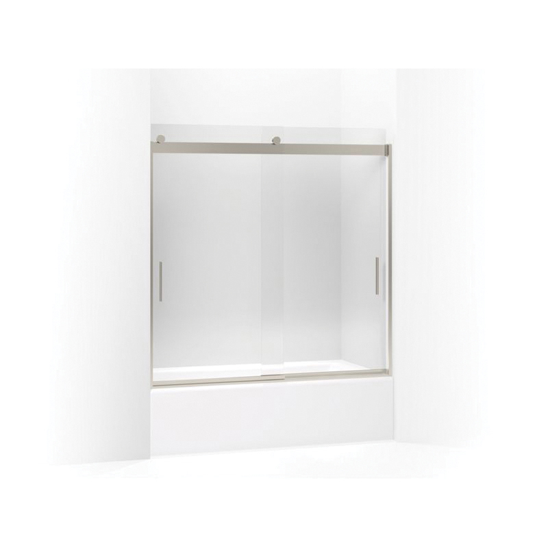 Kohler® 706002-L-MX Levity® Sliding Bath Door, Frameless Frame, Crystal Clear Glass, Matte Nickel, 1/4 in THK Glass