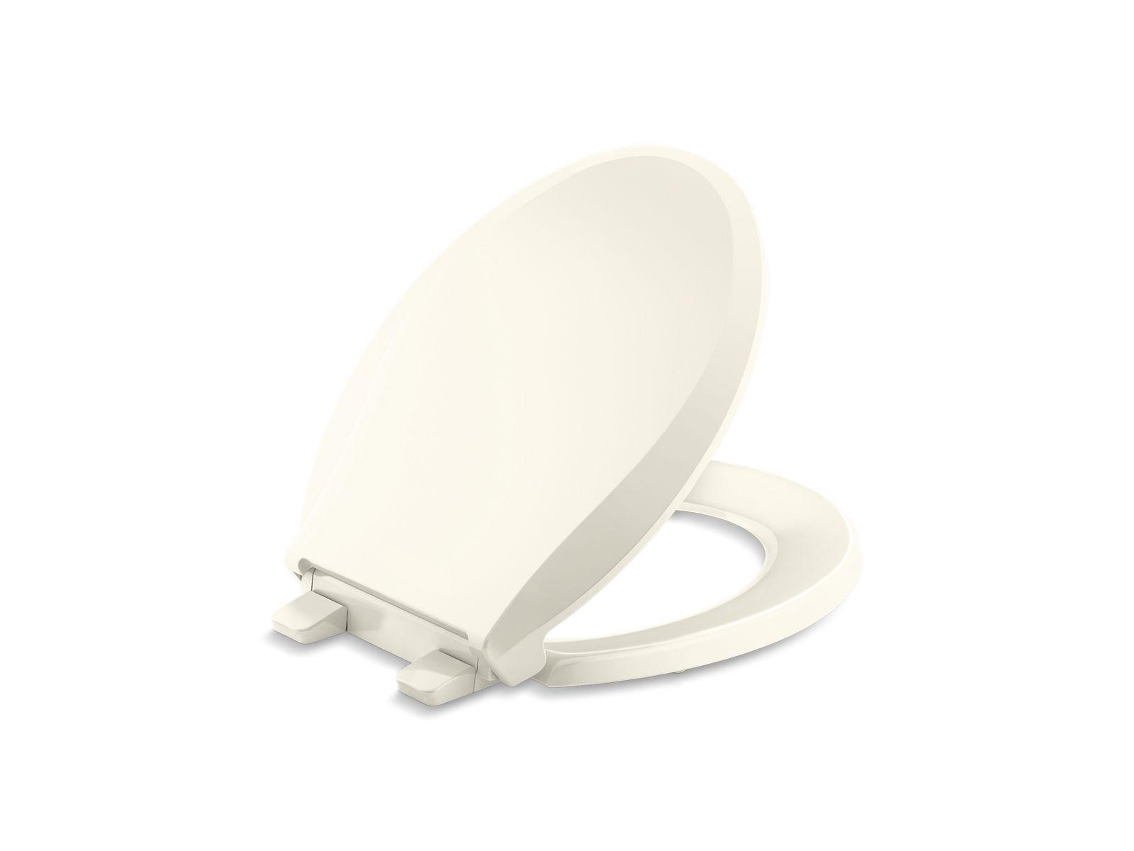 Kohler® 4639-RL-96 4639-RL Toilet Seat, Cachet®, Round Front Bowl, Biscuit, Slow Close Hinge