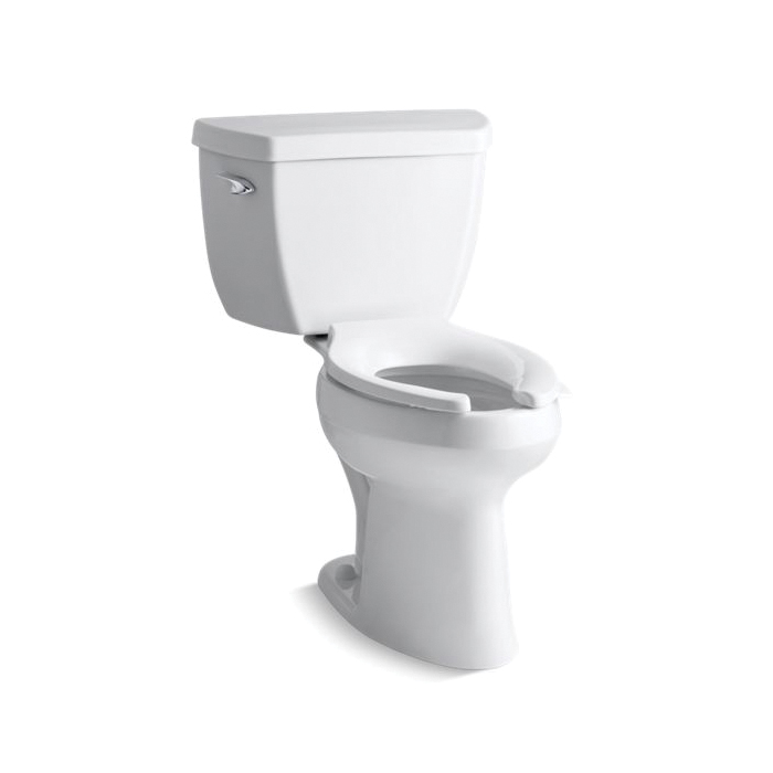 Kohler® 3493-0 2-Piece Toilet, Highline® Classic Comfort Height®, Elongated Bowl, 17-1/8 in H Rim, 12 in Rough-In, 1.6 gpf, White