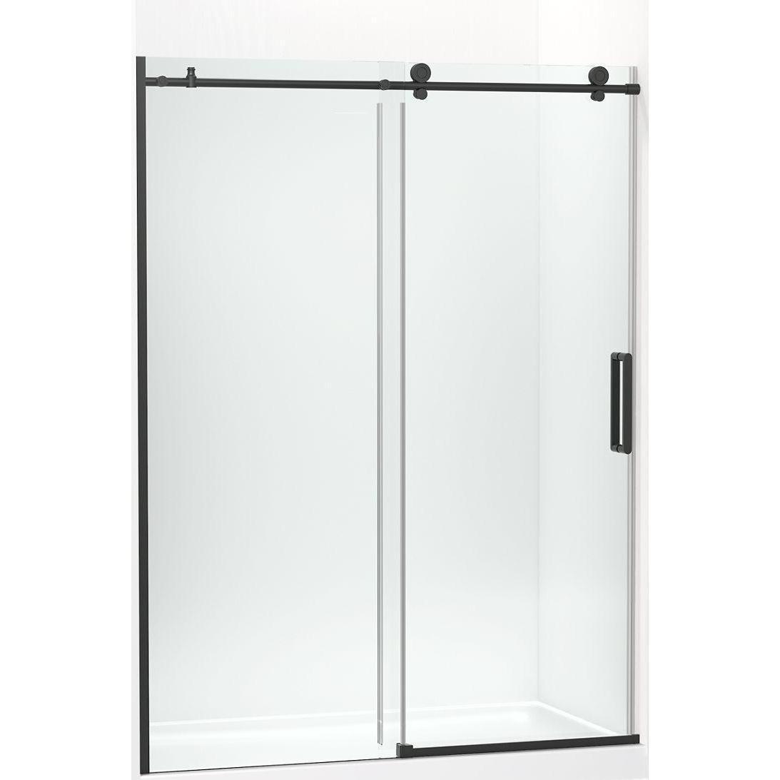 Kohler® 701696-L-BL 701696-L Composed® Door, Frameless Frame, Crystal Clear Tempered Glass, Matte Black, 3/8 in THK Glass, 74-7/8 in H Opening, 56-1/8 to 59-7/8 in W Opening