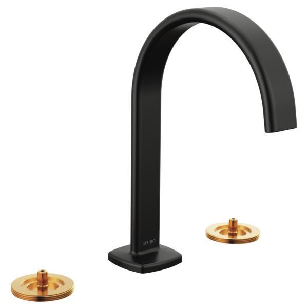 Brizo® 65367LF-BLLHP-ECO Bathroom Faucet, 1.2 gpm Flow Rate, 5.25 in H Spout, 10, 11, 12, 13, 14, 15, 16, 4, 5, 6, 7, 8, 9 in Center, Matte Black, 2 Handles, Import