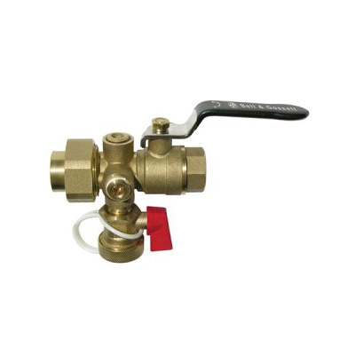 Bell & Gossett 113243 Tank Purge Valve With 5/8 in Hose Connection Drain Valve, 1-1/2 in Nominal, MNPT x FNPT End Style, Brass Body