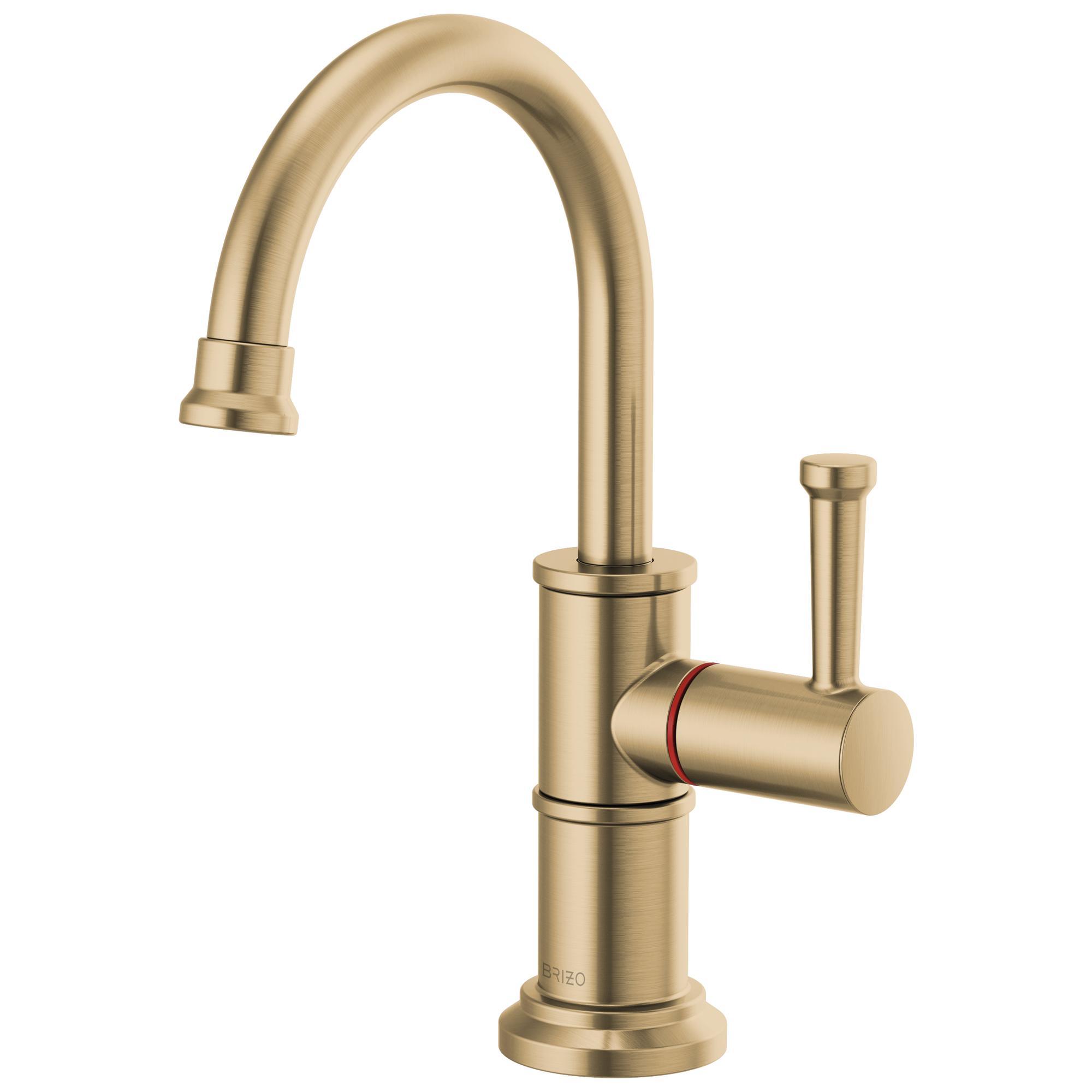 Brizo® 61325LF-H-GL Artesso® Instant Hot Faucet, 1 gpm at 60 psi Flow Rate, Luxe Gold, 1 Handle, Import