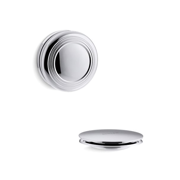 Kohler® T37396-CP K-T37396 Traditional Push Button Bath Drain Trim, For Use With PureFlo™ Rough Drain, Metal