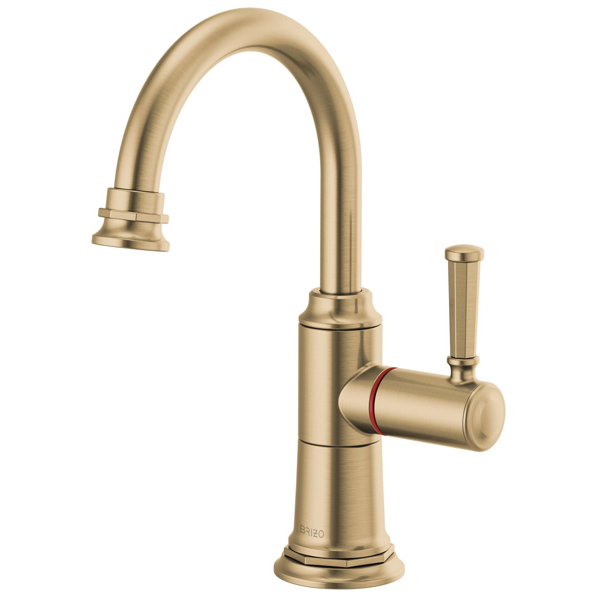 Brizo® 61374LF-H-GL Rook® Instant Hot Faucet, 1 gpm at 60 psi Flow Rate, Luxe Gold, 1 Handle, Import