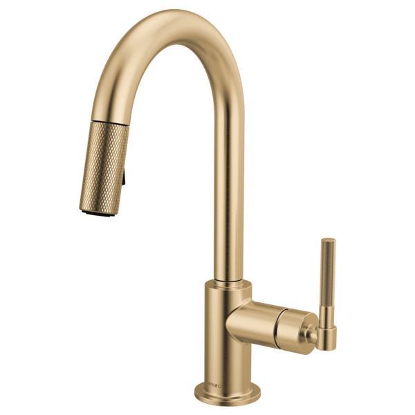 Brizo® 63943LF-GL Pull-Down Faucet with Arc Spout, Litze®, Luxe Gold, 1 Handle, 1.8 gpm