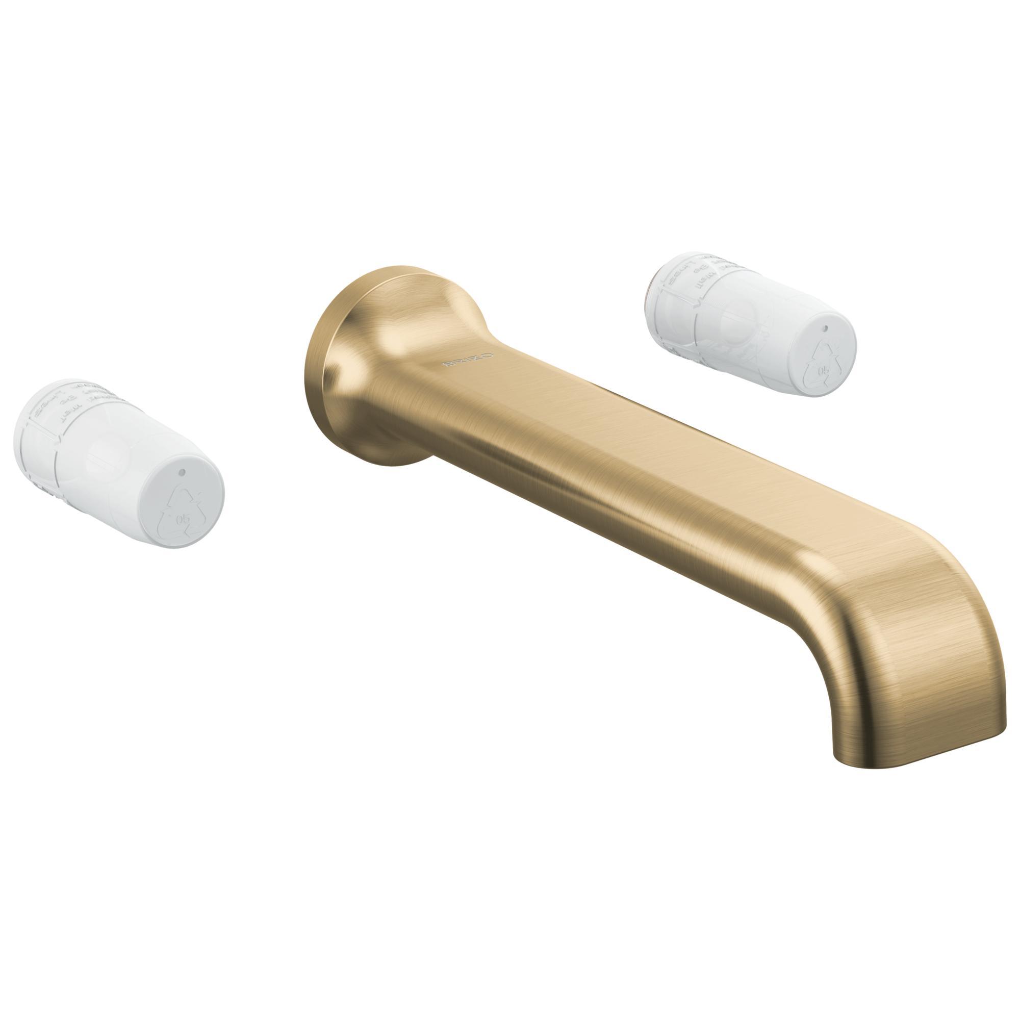 Brizo® T70467-GLLHP Tub Filler Trim, 9.3 gpm Flow Rate, 8 in Center, Luxe Gold, 2 Handles, Import