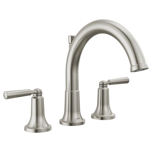 DELTA® T2735-SS SAYLOR™ Tub Faucet, 18 gpm Flow Rate, Stainless, 2 Handles, Tub Filler Function, Import