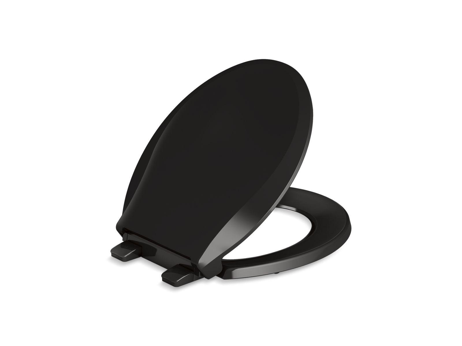 Kohler® 4639-RL-7 4639-RL Toilet Seat, Cachet®, Round Front Bowl, Black Black, Slow Close Hinge
