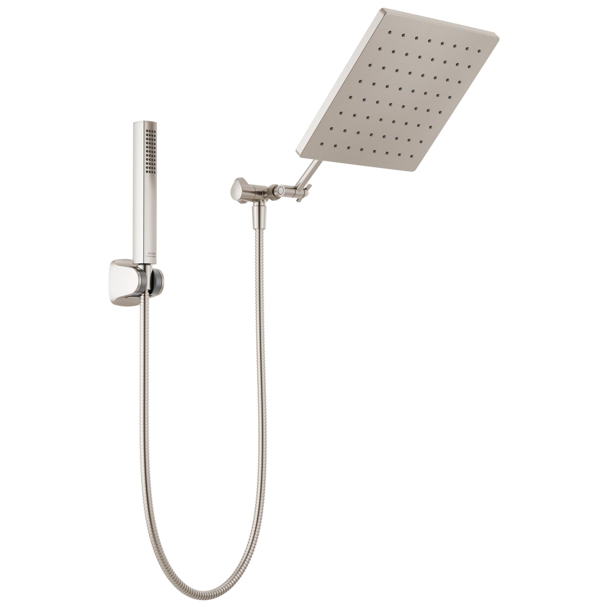 DELTA® 75527-SN Soft Shower Head and Hand Held, 1.75 gpm Flow Rate, 80 psi Pressure, Brushed Nickel, Import