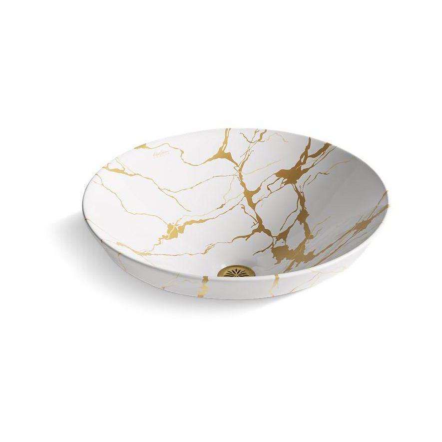 Kohler® 28039-AUR-0 28039 Aureus® Sink, Round Shape, 6-7/8 in H x 16-3/4 in W x 16-3/4 in L, Above-Counter Mount, Fireclay, White