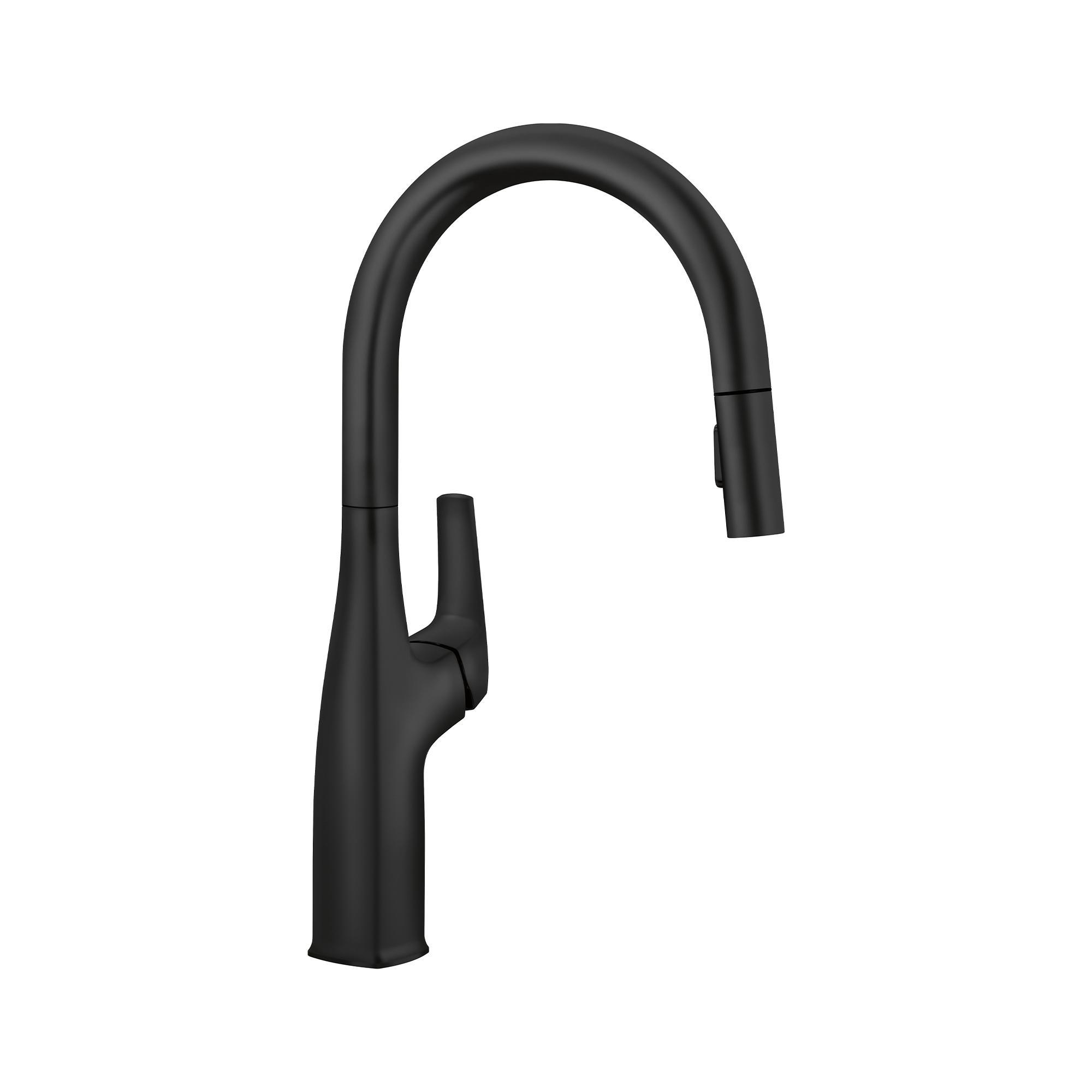 Blanco 443020 RIVANA™ Kitchen Faucet, 1.5 gpm Flow Rate, Matte Black, 1 Handle, 1 Faucet Hole, Import