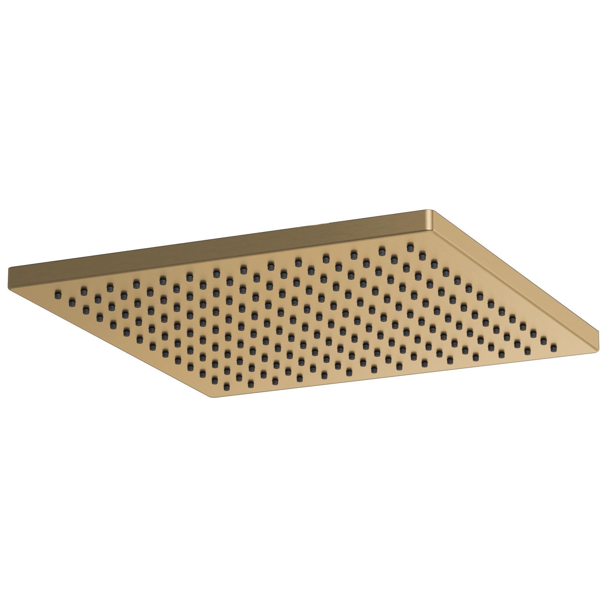 Brizo® 81399-GL-2.5 Raincan Shower Head, 2.5 gpm Flow Rate, 1 Spray, 2.38 in L x 11.81 in W x 11.81 in H Head, Import