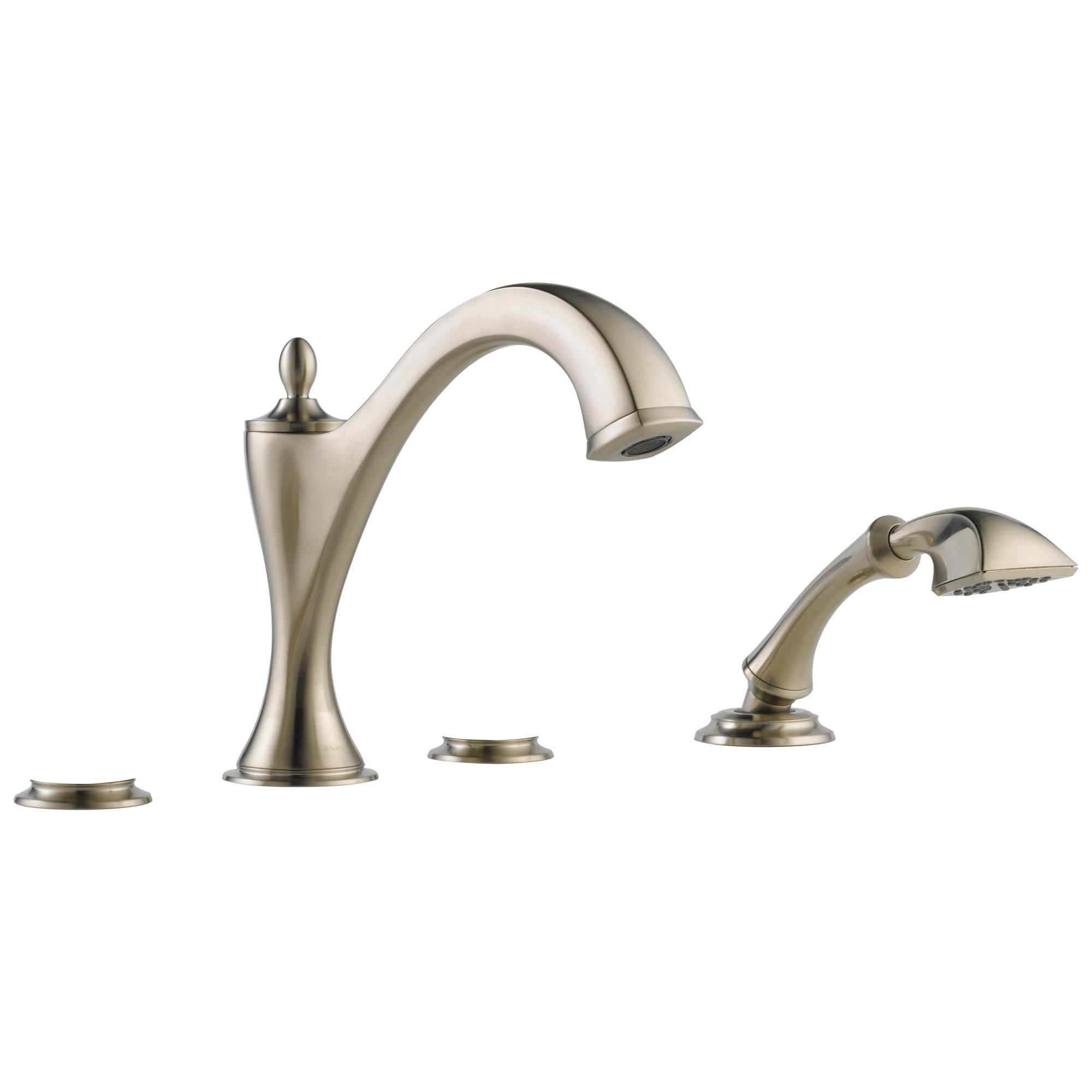 Brizo® T67485-BNLHP Roman Tub Trim, Charlotte®, 10 to 16 in Center, Brushed Nickel, 2 Handles, Function: Traditional, Import