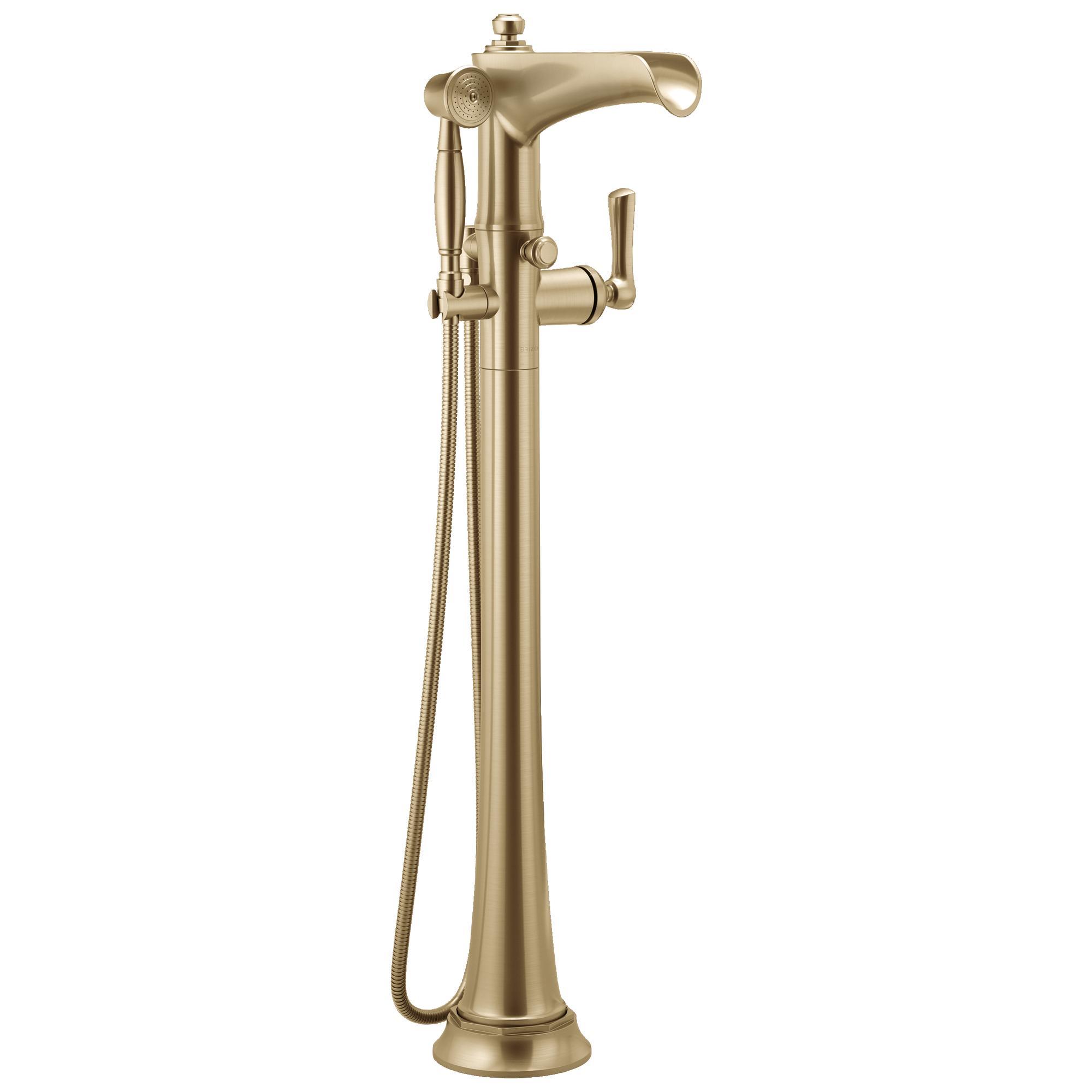 Brizo® T70161-GL Freestanding Tub Filler, Rook®, 1.8 gpm Flow Rate, Luxe Gold, 1 Handles, Domestic