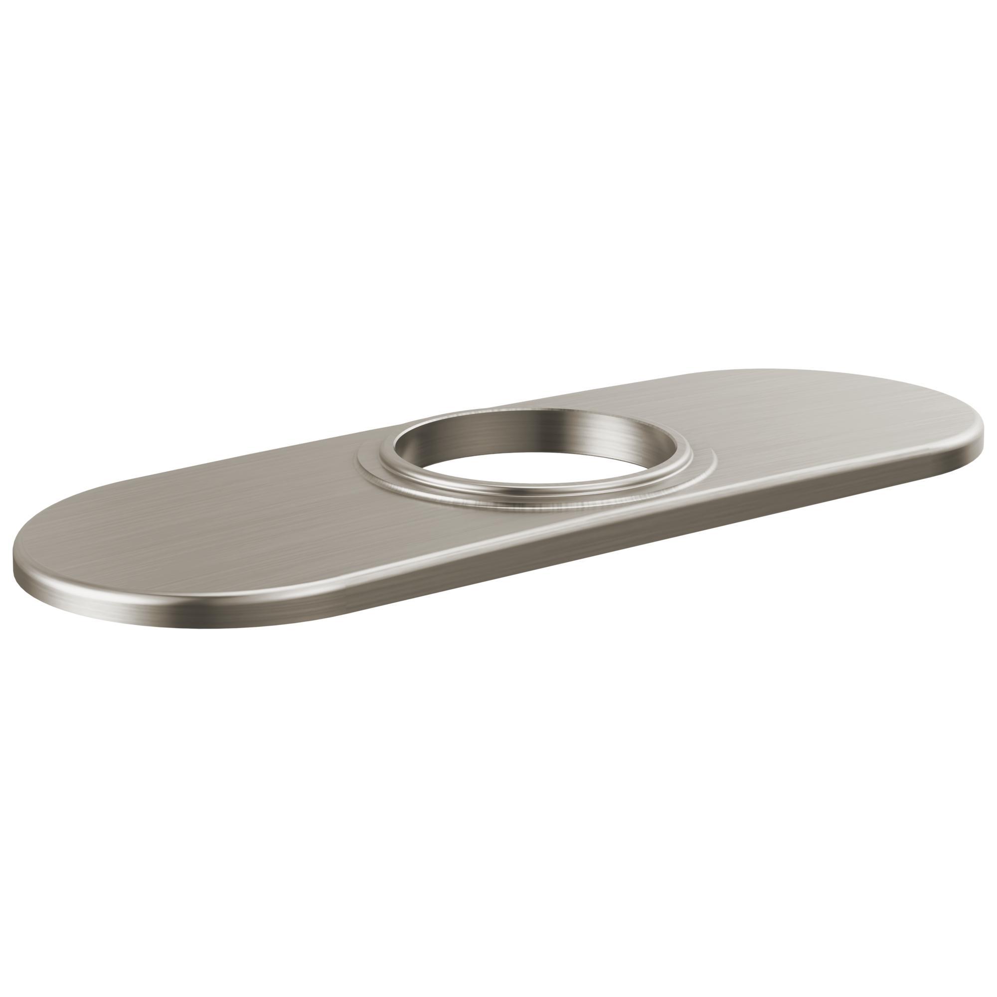 DELTA® RP102057SSPR Escutcheon and Gasket, For Use With Tetra Bath Collection, 6 in L x 2.13 in W x 0.31 in H, Zinc, Lumicoat Stainless, Import