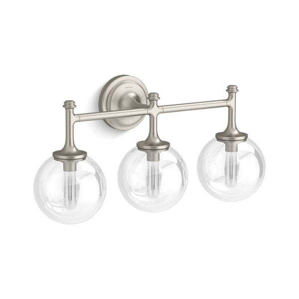 Kohler® 31763-SC03-BNL Light Sconce, (3) CFL Lamp, 120 VAC, Brushed Nickel Housing