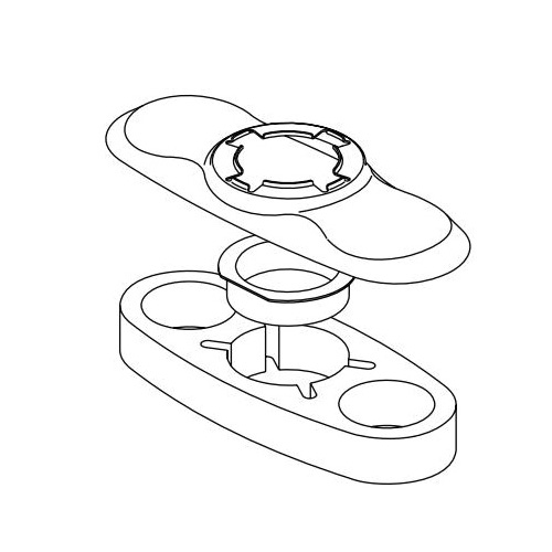 DELTA® RP101074SS Lahara® Escutcheon and Gasket, For Use With Lahara® 538T-DST/15938T-DST 1-Handle 3-Hole Bathroom Faucet with Touch2O.xt Technology, Brilliance® Stainless Steel, Domestic