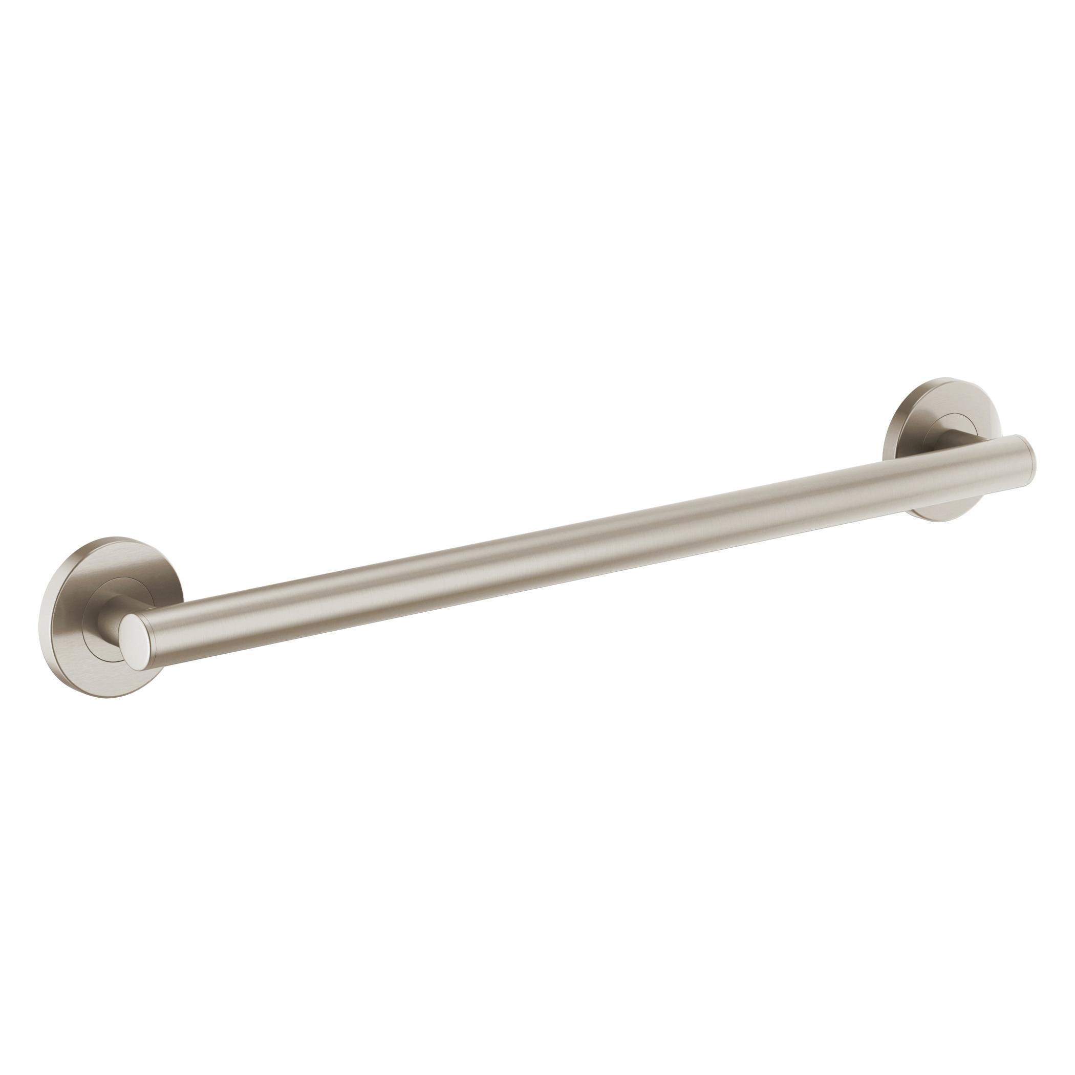 Brizo® 69375-NK Euro Round Decorative Grab Bar, 24 in L x 1-1/4 in Dia, Brilliance® Luxe Nickel, Metal, Import