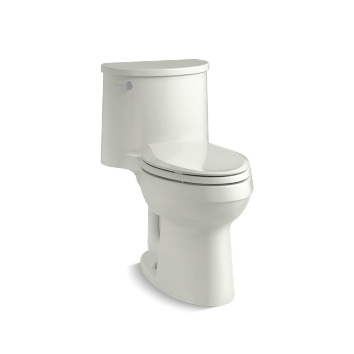 Kohler® 3946-NY Comfort Height® 1-Piece Toilet With Left-Hand Trip Lever, Adair®, Elongated Bowl, 16-1/2 in H Rim, 12 in Rough-In, 1.28 gpf, Dune
