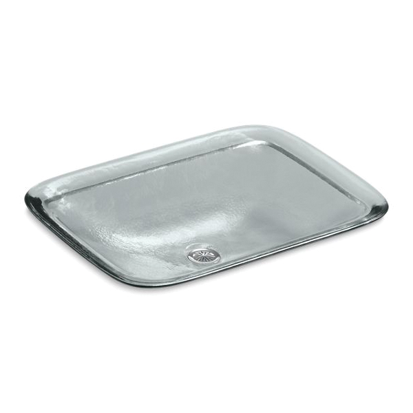 Kohler® 2773-B11 Inia® Wading Pool® Bathroom Vessel Sink, Rectangular Shape, 20-5/8 in W x 14-15/16 in D x 4-11/16 in H, Above-Counter/Wall Mount, Glass, Ice