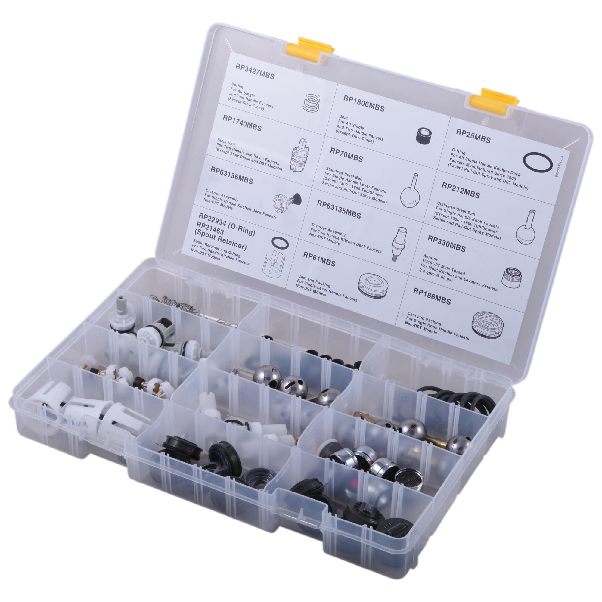 DELTA® RP63139 Assorted Replacement Maintenance Parts Plumber's Box, For Use With Kitchen and Bath Valve