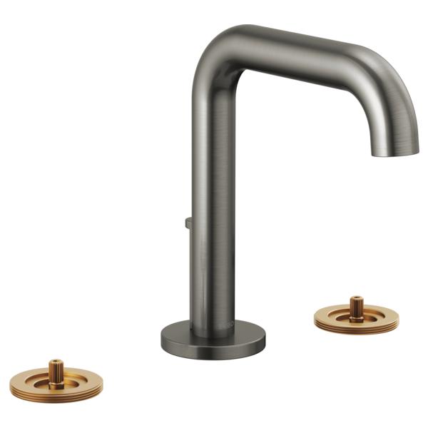 Brizo® 65332LF-SLLHP Litze® Widespread Lavatory Faucet, 1.5 gpm Flow Rate, 5 in H Spout, 6 to 16 in Center, Luxe Steel, 2 Handles, Metal Pop-Up Drain, Import