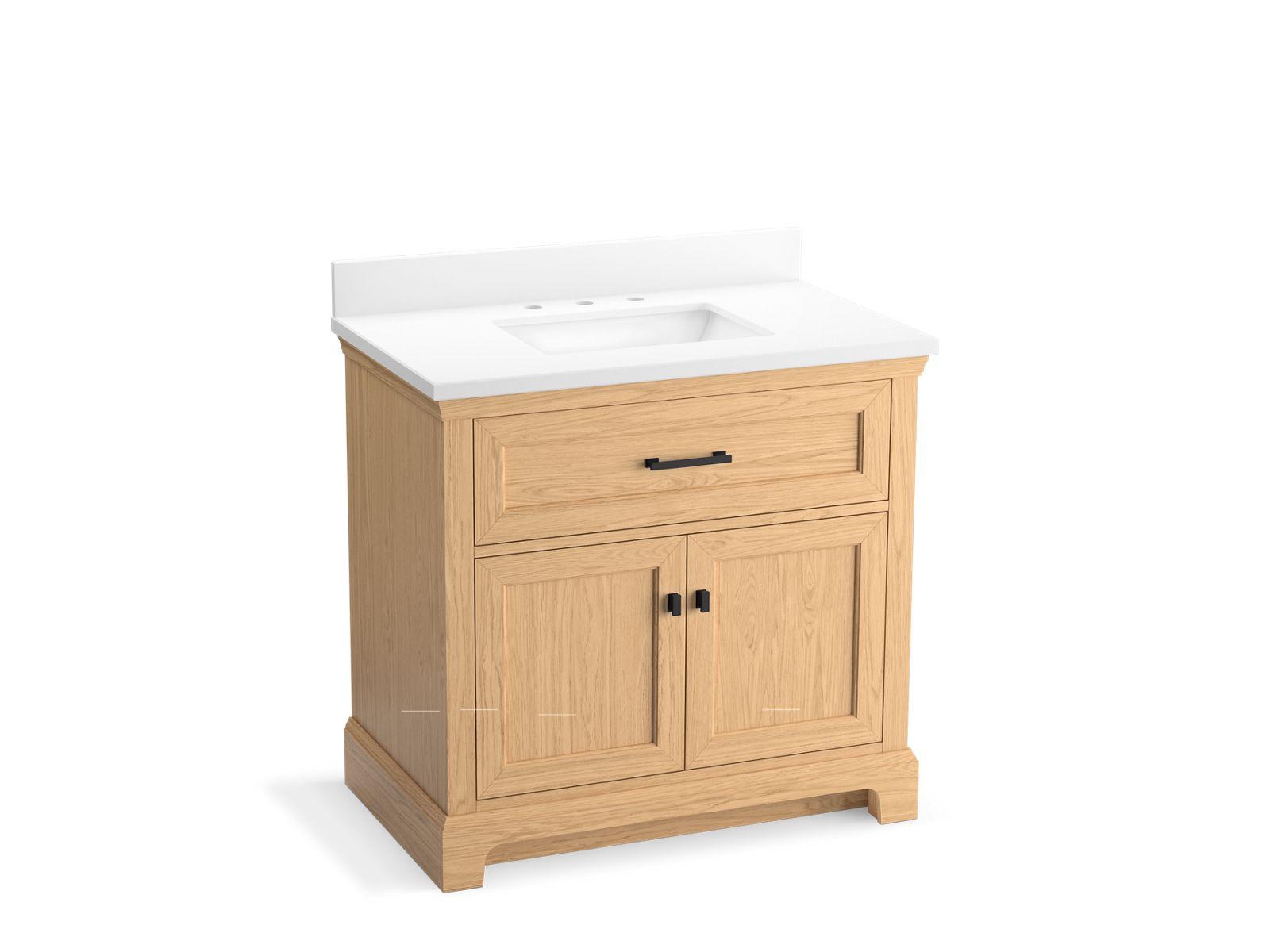 Kohler® 29261-BD1-WEK Charlemont™ Vanity Cabinet with Sink and Top, 39-11/16 in OAH x 36 in OAW x 22-7/16 in OAD