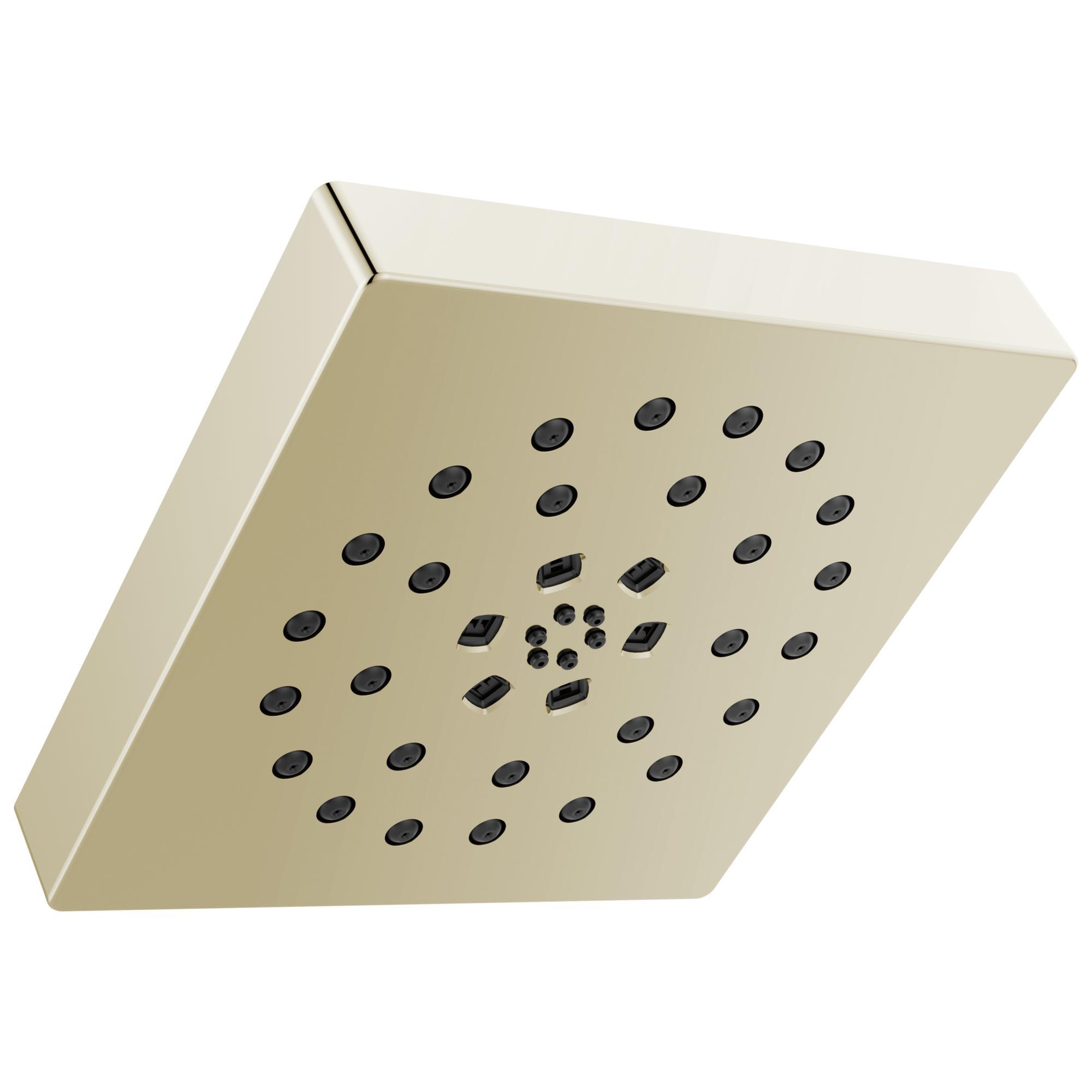 DELTA® 52484-PN-PR Universal Showerhead With H2Okinetic® Technology and Touch-Clean® Technology, 1.75 gpm Max Flow, 4 Sprays, 7-13/16 in L x 7-13/16 in W x 3-3/8 in H Head, Import