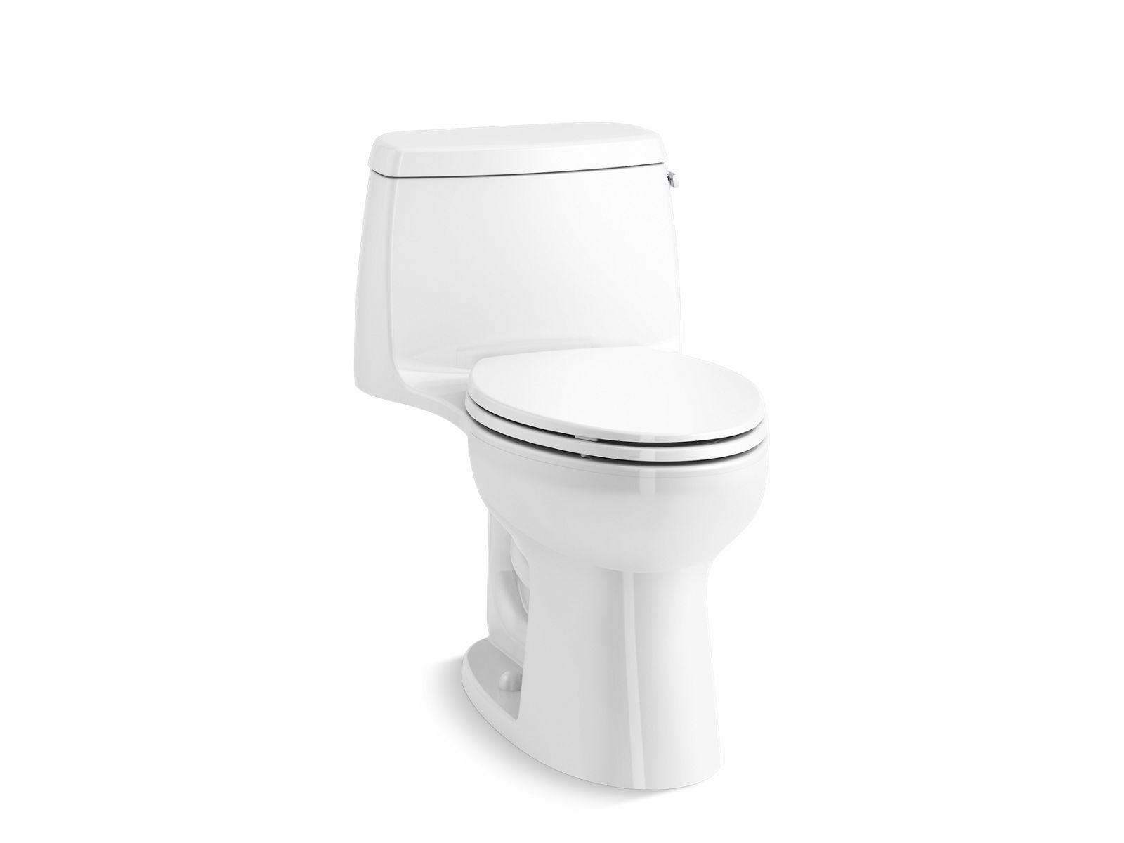 Kohler® 30810-RA-0 30810-RA 1-Piece Toilet, Santa Rosa™, Compact Elongated Bowl, 12 in Rough-In, 1.28 gpf, White
