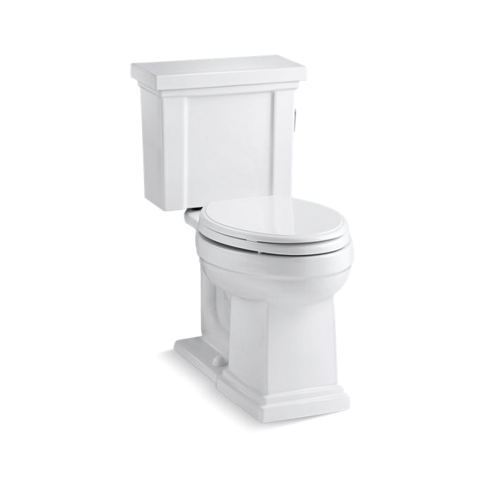Kohler® 3950-RA-0 2-Piece Toilet, Tresham®, Elongated Bowl, 16-1/2 in H Rim, 12 in Rough-In, 1.28 gpf, White