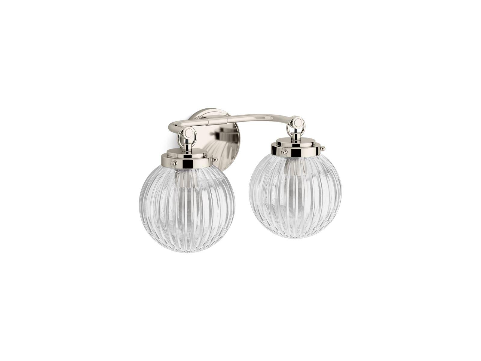 Kohler® 32253-SC02-SNL Sconce, (1) Lamps A19 Lamp, 120 VAC, Polished Nickel Housing