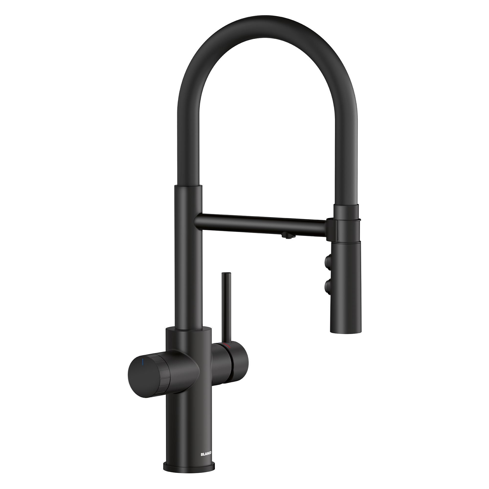 Blanco 442992 CATRIS FLEXO Faucet, 1.5 gpm Flow Rate, 360 deg Swivel Spout, Matte Black, 1 Handles, Import