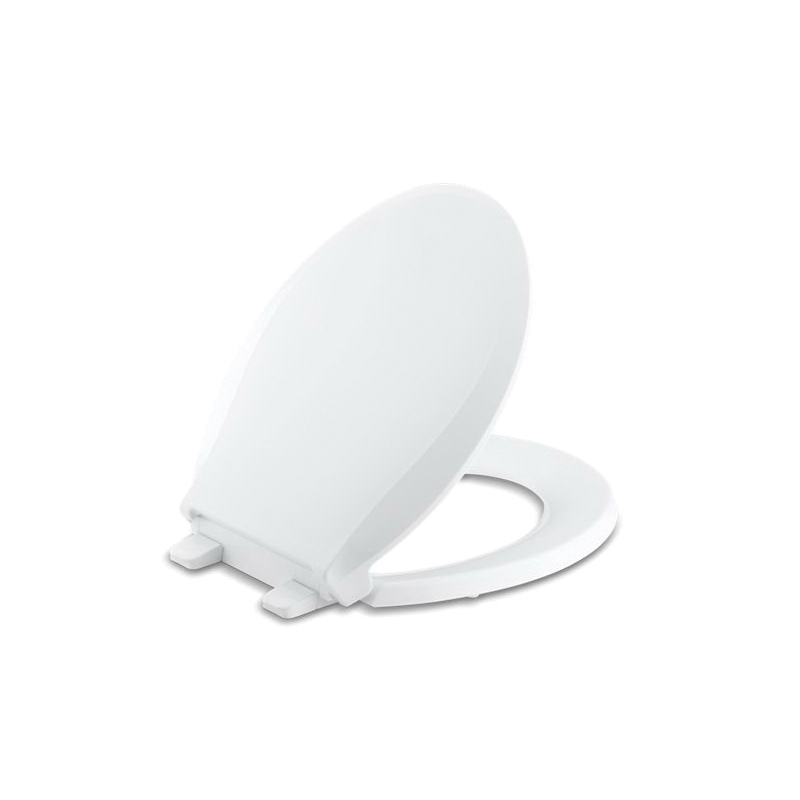 Kohler® 7673-0 Toilet Seat With Lid and Grip-Tight Bumper, Cachet®, Round Bowl, Closed Front, Polypropylene, White, Slow Close Hinge