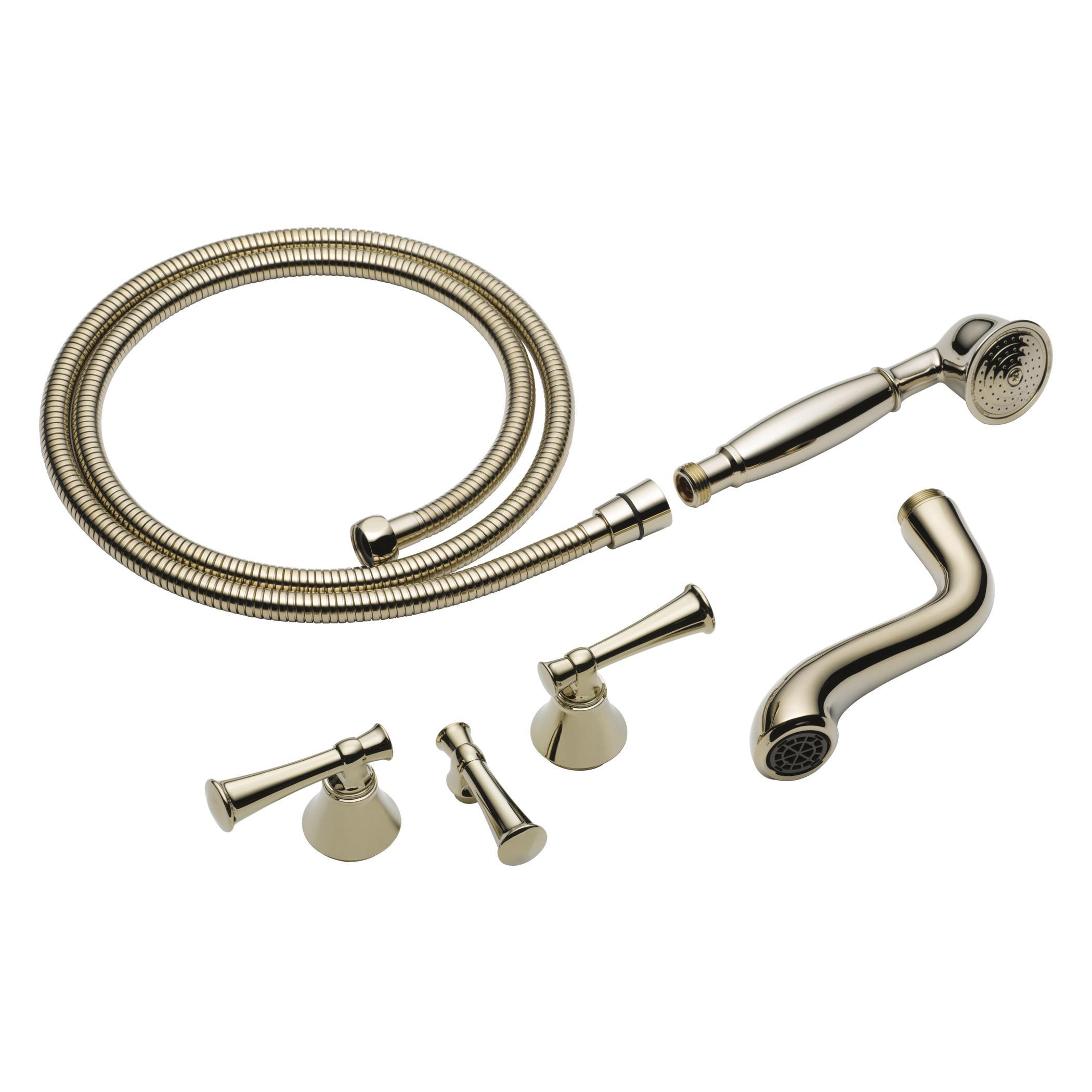 Brizo® T70305-PN Baliza® 2-Handle Freestanding Tub Filler Trim, 1.75 gpm Flow Rate, Polished Nickel, 2 Handles, Domestic