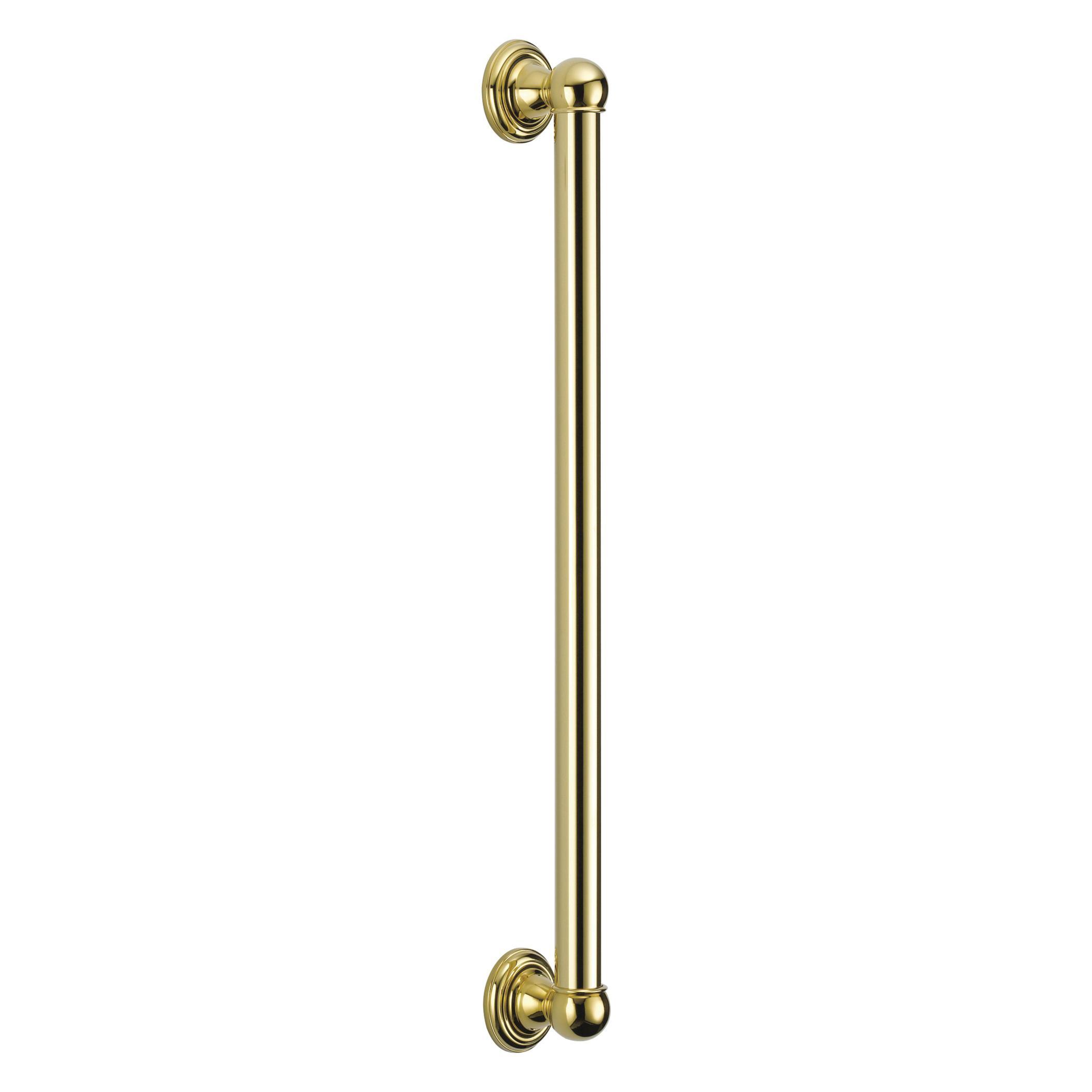 DELTA® 40024-PB Grab Bar, 24 in L, Polished Brass, Brass, Import